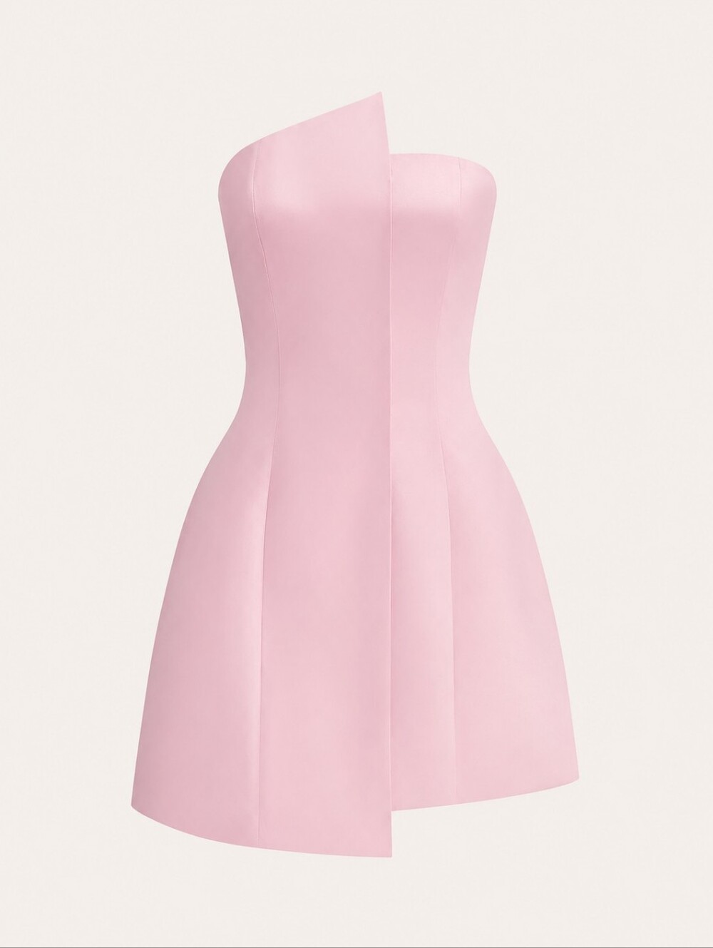 Satin Asymmetrical Strapless Dress